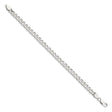 925 White Gold 6.5 mm Curb Chain Anklet, Polished