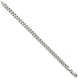 925 White Gold 6.5 mm Curb Chain Anklet, Solid