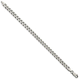 925 White Gold 6.5 mm Curb Chain Anklet, Solid