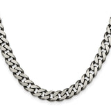925 White Gold 7.5 mm Curb Chain Necklace, Solid