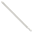 925 White Gold 8.3 mm Curb Chain Anklet, Polished