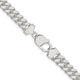 925 White Gold 9.3 mm Curb Chain Necklace, Polished alternate angle
