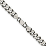 925 White Gold 9.3 mm Curb Chain Necklace, Solid alternate angle