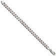925 White Gold 9.3 mm Curb Chain Bracelet, Solid