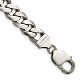 925 White Gold 9.3 mm Curb Chain Anklet, Solid shown for scale