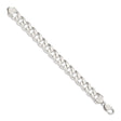 925 White Gold 13 mm Curb Chain Anklet, Polished
