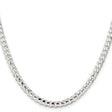 925 White Gold 4.5 mm Curb Chain Necklace, Polished