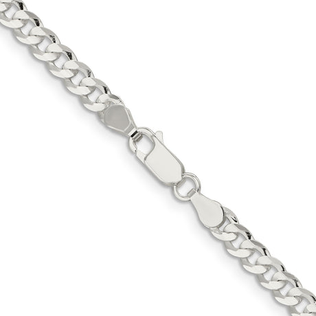 925 White Gold 4.5 mm Curb Chain Necklace, Polished alternate angle