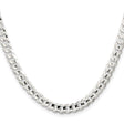 925 White Gold 5.65 mm Curb Chain Necklace, Polished