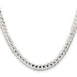 925 White Gold 5.65 mm Curb Chain Necklace, Polished