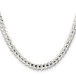 925 White Gold 5.65 mm Curb Chain Necklace, Polished