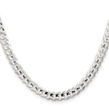 925 White Gold 5.65 mm Curb Chain Necklace, Polished