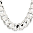 925 White Gold 15.75 mm Curb Chain Necklace, Polished
