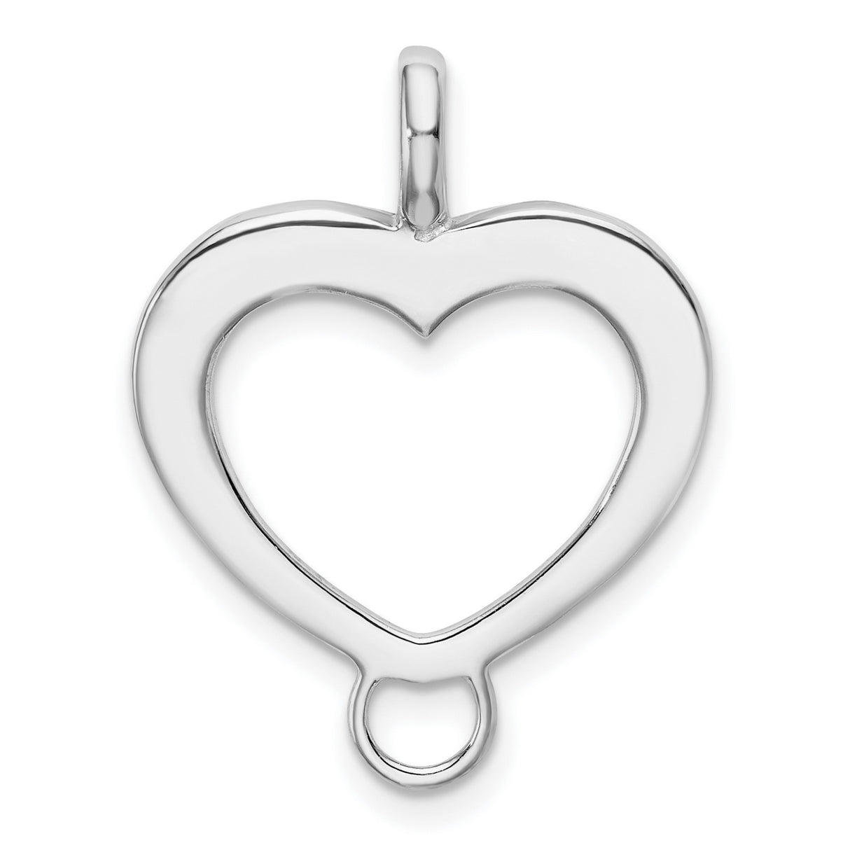 Sterling Silver Heart Shaped Pendant with Open Loop Design, Minimalist Romantic Charm for Women