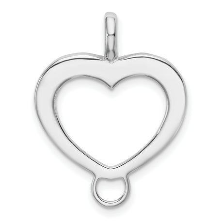 Sterling Silver Heart Shaped Pendant with Open Loop Design, Minimalist Romantic Charm for Women