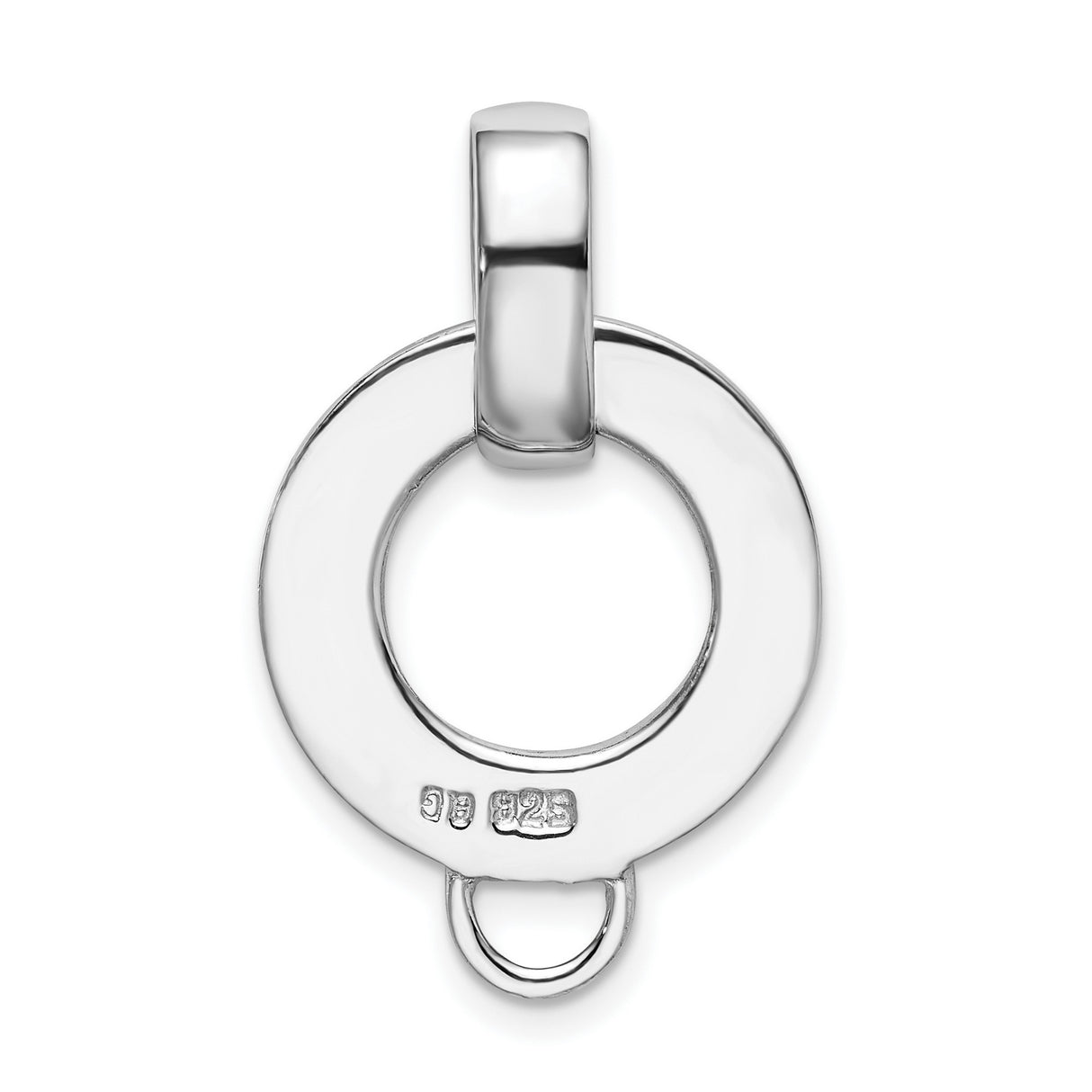 Round Holder Disc Charm Pendant in Real 925 Sterling Silver