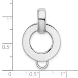 Round Holder Disc Charm Pendant in Real 925 Sterling Silver
