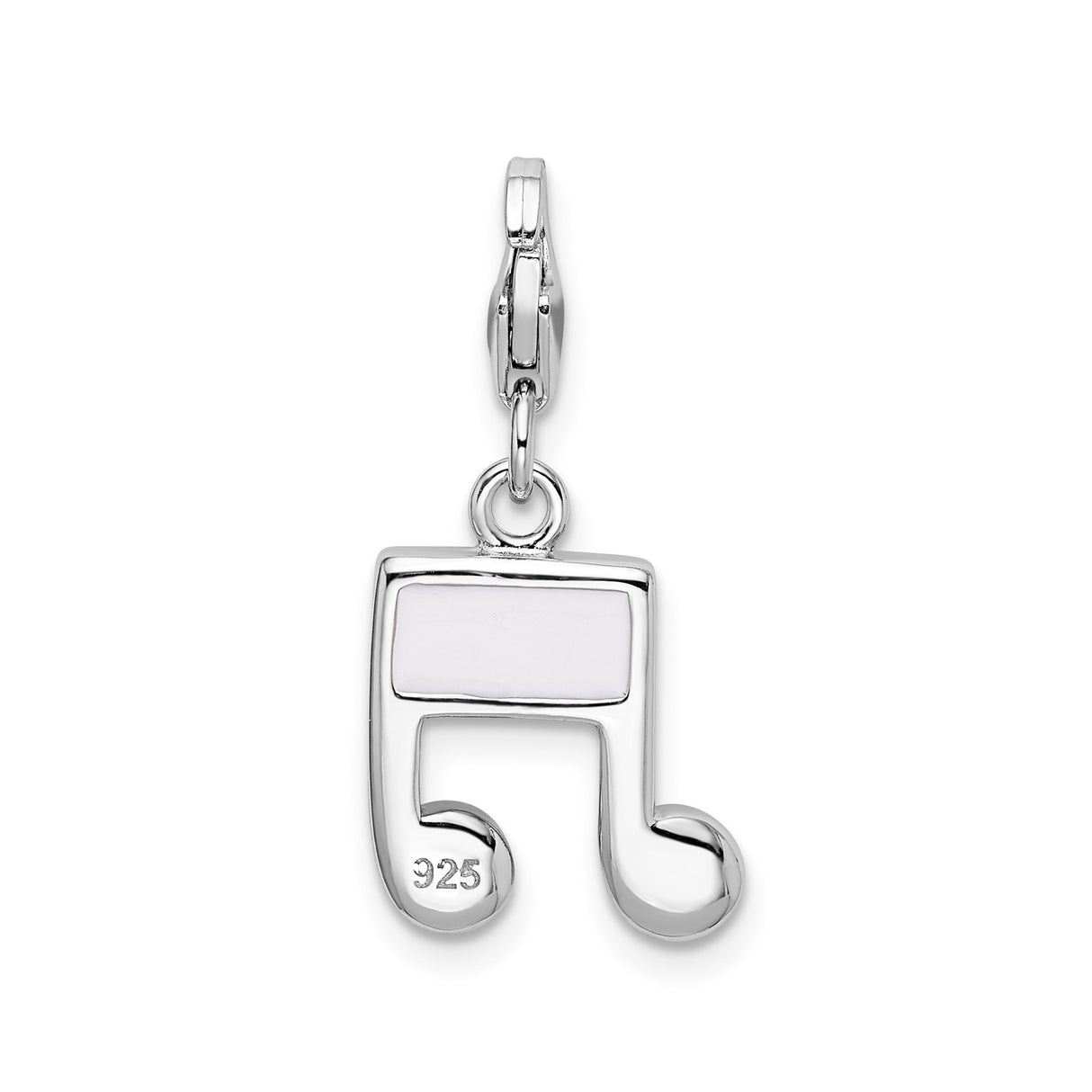 Sterling Silver Music Note Pendant with Multicolor Cubic Zirconia , Charm for Women or Musicians