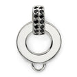 Sterling Silver Circle Pendant with Cubic Zirconia Accents, Open Design, Symbol of Unity and Eternity