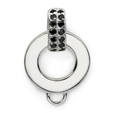 Sterling Silver Circle Pendant with Cubic Zirconia Accents, Open Design, Symbol of Unity and Eternity