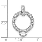 Sterling Silver Circle Pendant with Cubic Zirconia, Open Circle Minimalist Design for Women