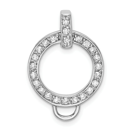 Sterling Silver Circle Pendant with Cubic Zirconia, Open Circle Minimalist Design for Women