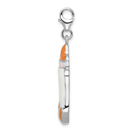 Sterling Silver Baby Bottle Charm with Enamel Letters and Photo Insert, Symbol of Motherhood