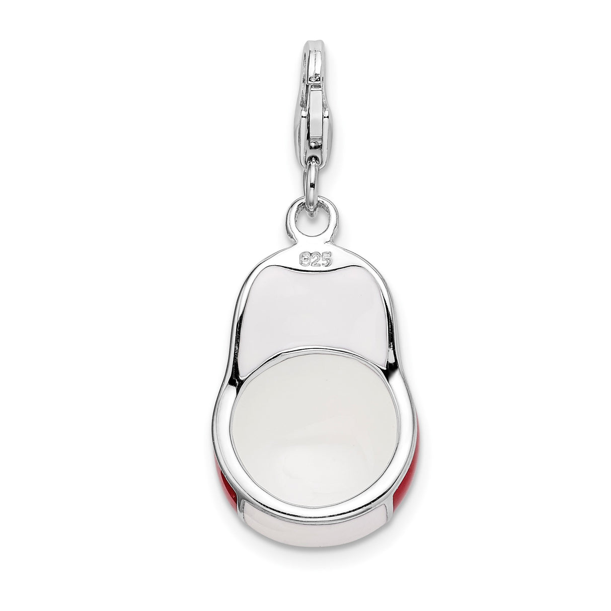 Sterling Silver Charm, Santa Nesting Doll Design with Red Enamel, Christmas Holiday Theme
