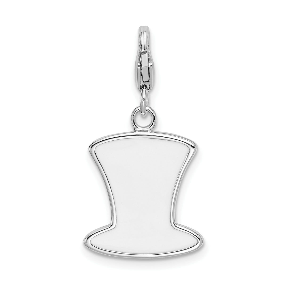 Sterling Silver Patriotic Hat Charm Pendant, Red White and Blue Enamel USA Top Hat Theme