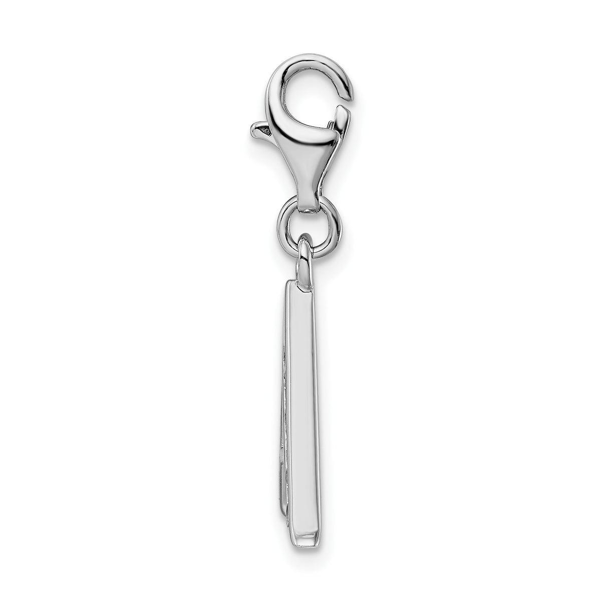 Sterling Silver Initial Charm Pendant with Cubic Zirconia, Letter A Monogram Jewelry