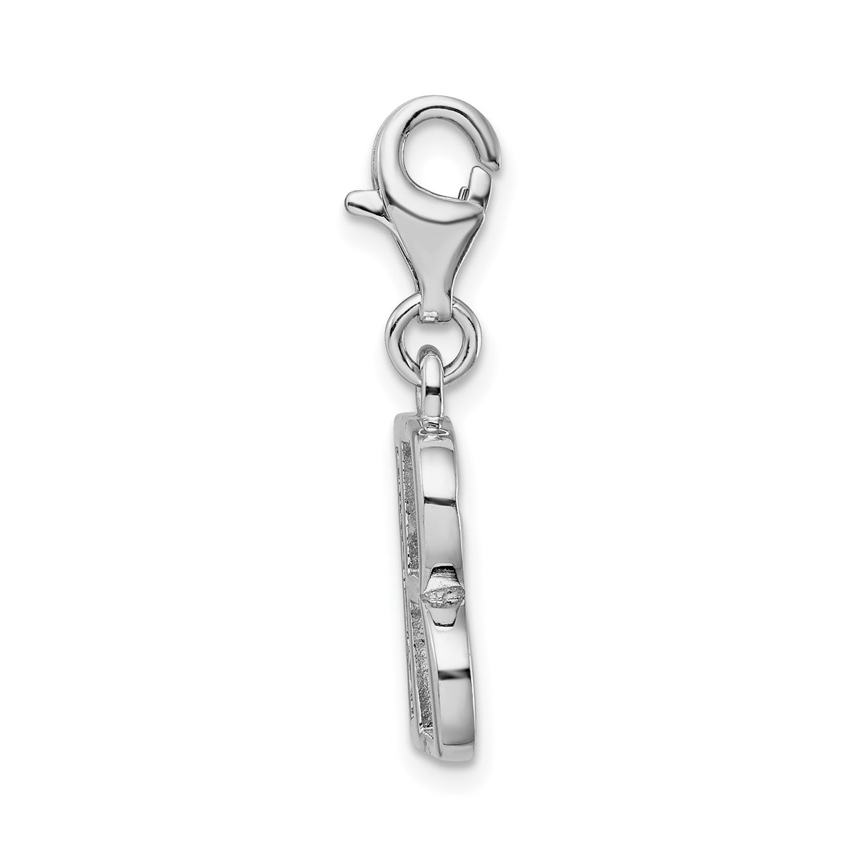 Sterling Silver Pendant with Cubic Zirconia, Letter B Monogram Charm for Necklace or Bracelet