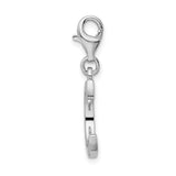 Sterling Silver Initial Charm Pendant with Cubic Zirconia, Letter C, with Lobster Clasp