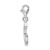 Sterling Silver Letter G Pendant Charm with Cubic Zirconia Accents for Necklace or Bracelet