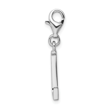 Sterling Silver Letter L Pendant Charm with Cubic Zirconia, Dainty Initial Jewelry for Women