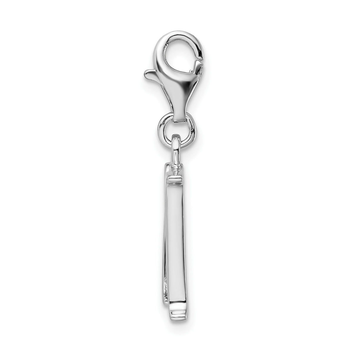 Sterling Silver Initial M Pendant Charm with Cubic Zirconia, Script Letter Jewelry for Women