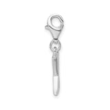 Sterling Silver Letter X Charm Pendant with Cubic Zirconia, High-Polish Finish, Unisex Jewelry