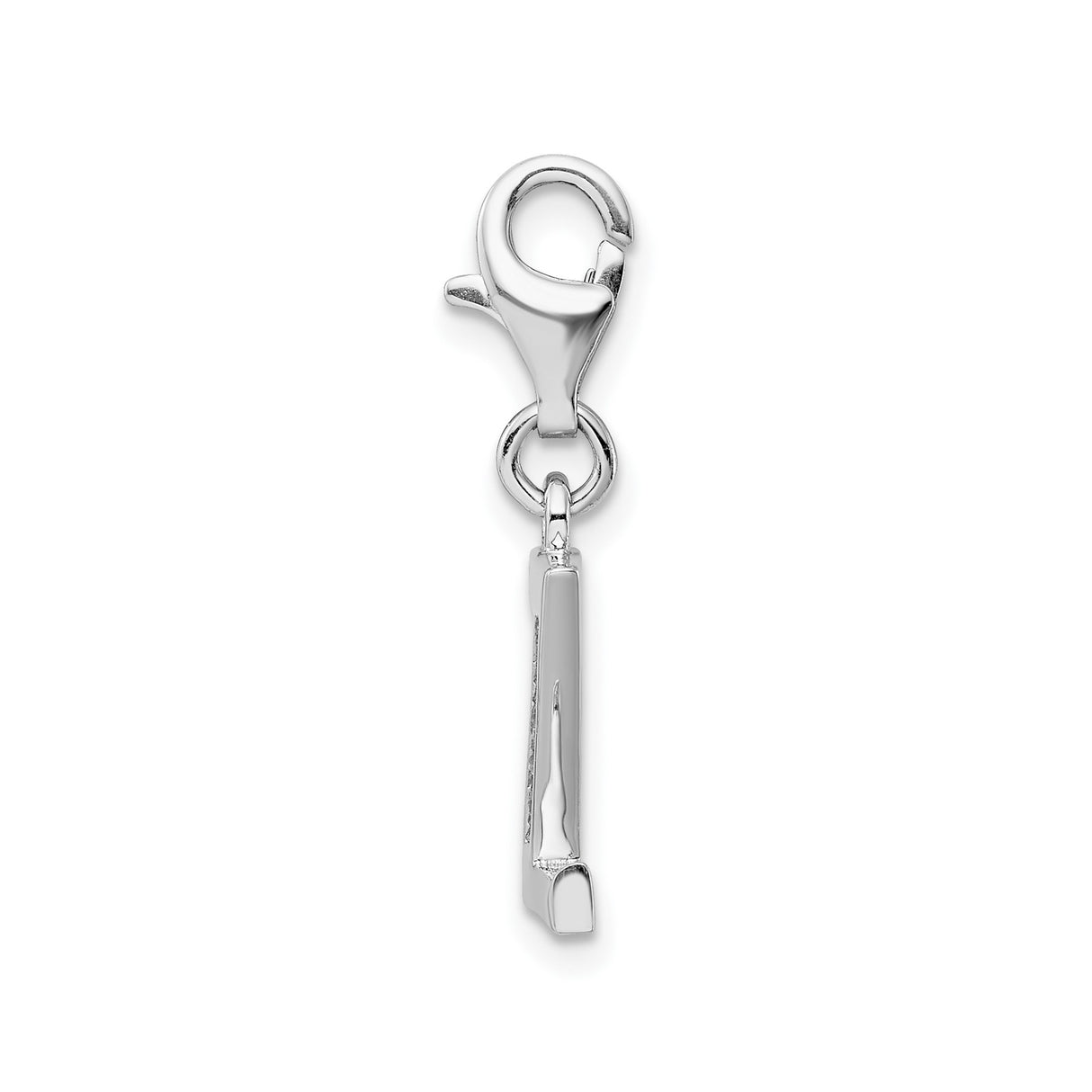 Sterling Silver Letter Z Pendant Charm with Cubic Zirconia Accents
