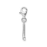 Sterling Silver Letter Z Pendant Charm with Cubic Zirconia Accents