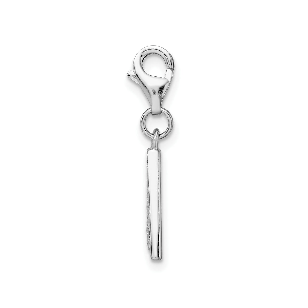 Sterling Silver Initial Pendant Charm with Cubic Zirconia, Letter A, Clip-On Monogram Jewelry