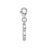 Sterling Silver Letter B Pendant with Cubic Zirconia, Initial Charm for Necklace or Bracelet