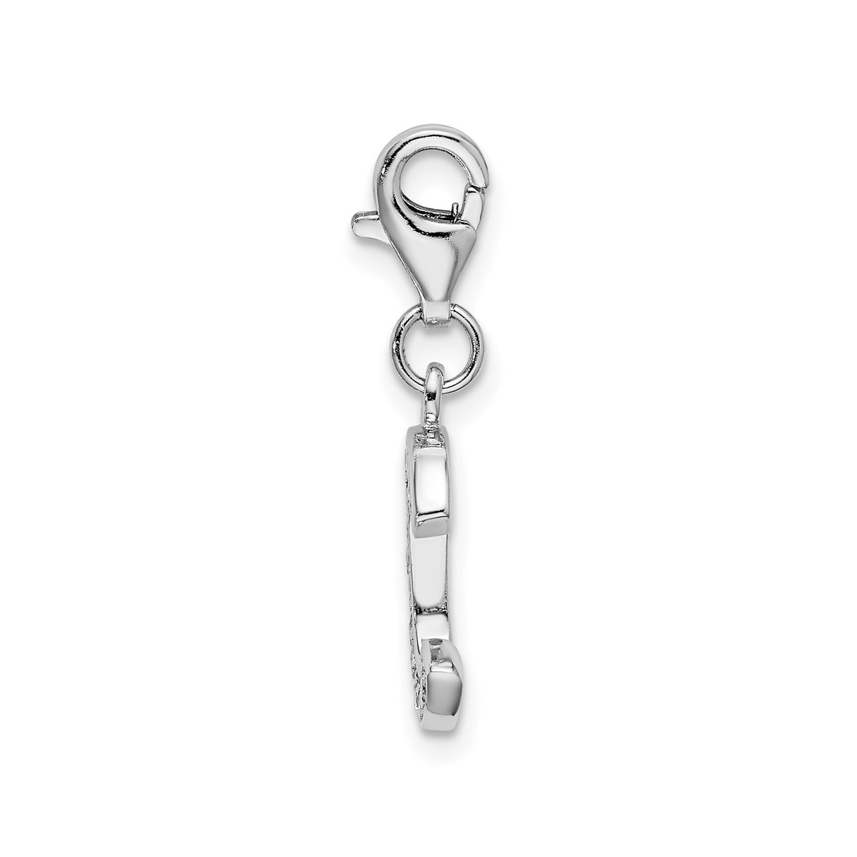 Sterling Silver C Pendant Charm with Cubic Zirconia, Alphabet Letter Jewelry for Women