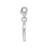 Sterling Silver Letter G Pendant Charm with Cubic Zirconia , Alphabet Initial Jewelry