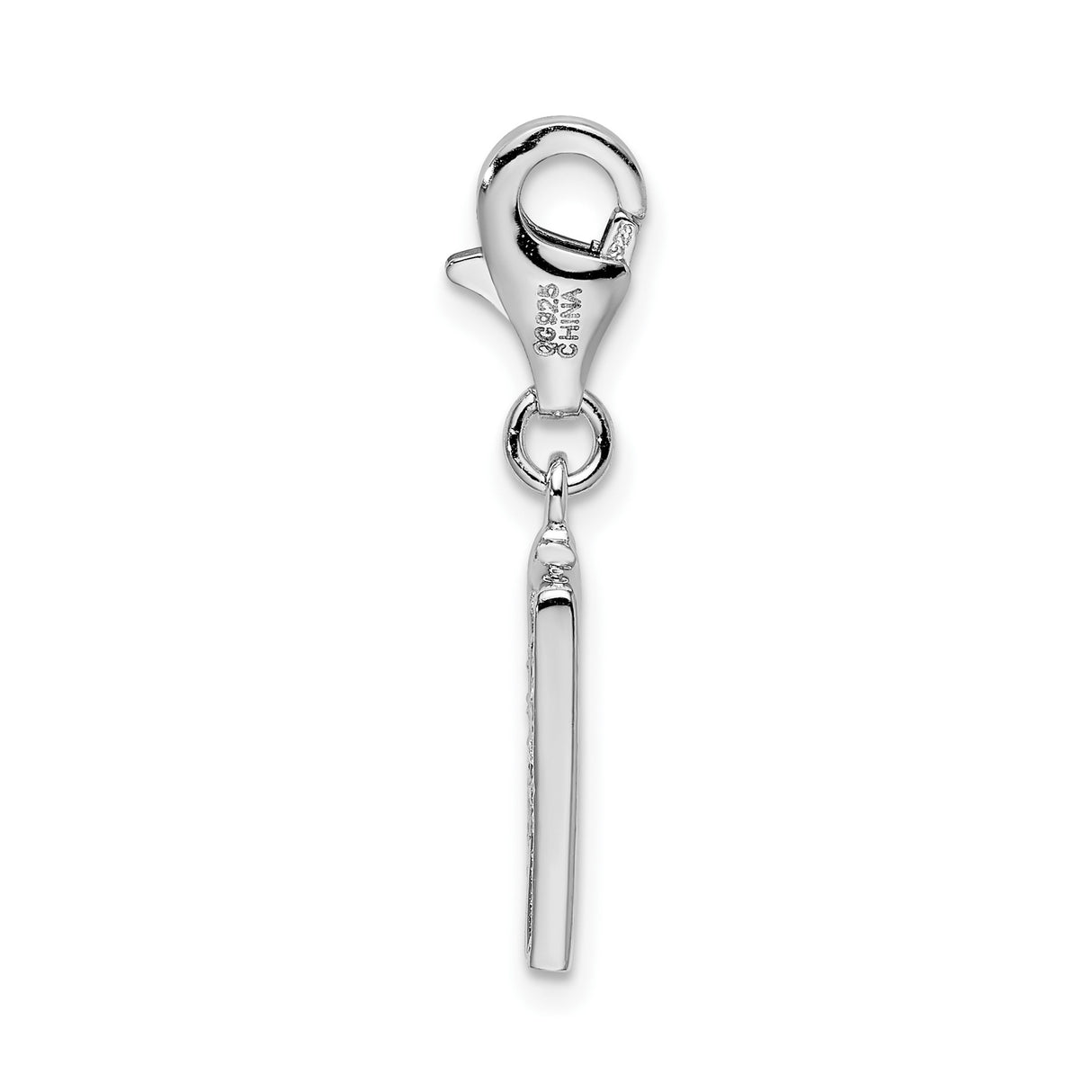 Sterling Silver Letter H Pendant Charm with Cubic Zirconia, Initial Jewelry for Women or Unisex Wear
