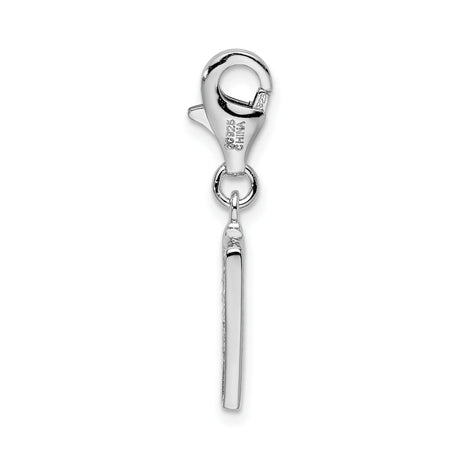 Sterling Silver Letter H Pendant Charm with Cubic Zirconia, Initial Jewelry for Women or Unisex Wear