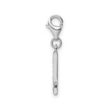 Sterling Silver Letter L Charm Pendant with Cubic Zirconia, Clip-On Initial Jewelry Accessory