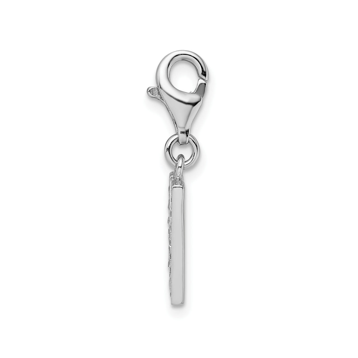 Sterling Silver Letter N Charm Pendant with Cubic Zirconia, Lobster Clasp, Personalized Jewelry