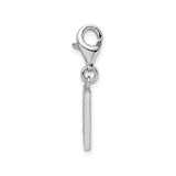 Sterling Silver Letter N Charm Pendant with Cubic Zirconia, Lobster Clasp, Personalized Jewelry