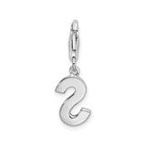 Sterling Silver Letter S Charm Pendant with Cubic Zirconia, Clip On Initial Jewelry
