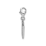Sterling Silver Letter V Pendant Charm with Cubic Zirconia Accents, Polished Finish