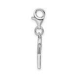 Sterling Silver Letter X Charm Pendant with Cubic Zirconia, Slanted Initial Jewelry for Women